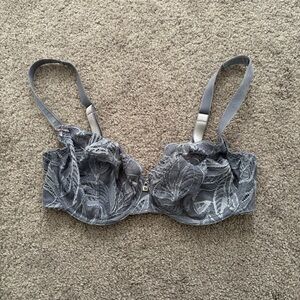 Barbara Paris Gray Lace Bra